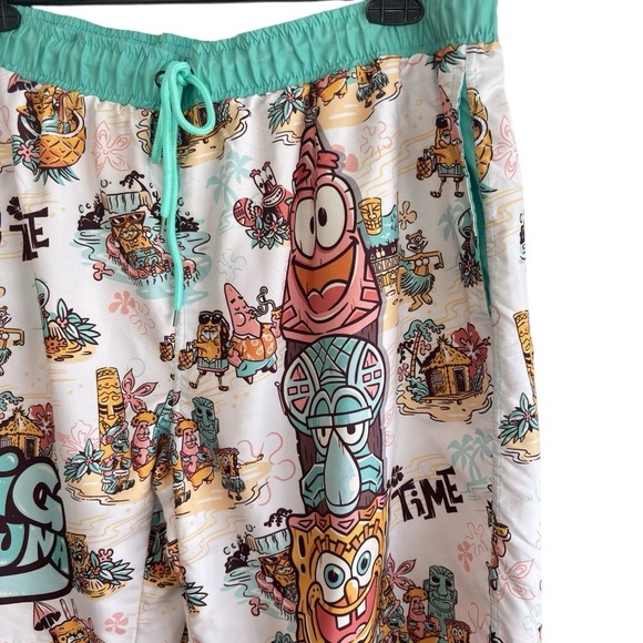 Sponge Bob Square Pants Swim Suit Trunks Shorts XL Big Kahjna Tiki Time Bar NEW! - Picture 4 of 15